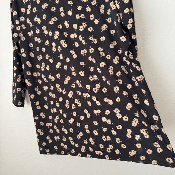 Talbots Plus Womens Black Floral Blouse Stretchy Longsleeve Scoop Neck Size 1X - Picture 11 of 11